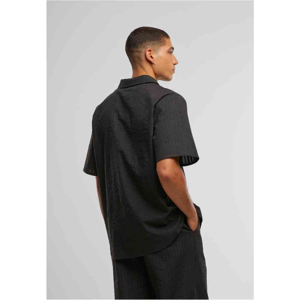 Urban Classics - Seersucker Resort Shirt - Black